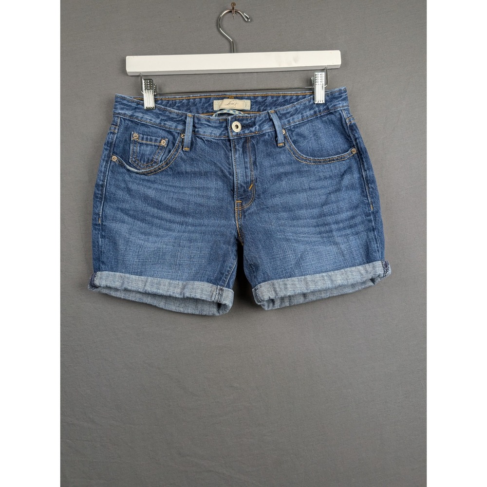 Levi Strauss Womens Size 4 Blue Denim Cuffed Mid Rise Jean Shorts